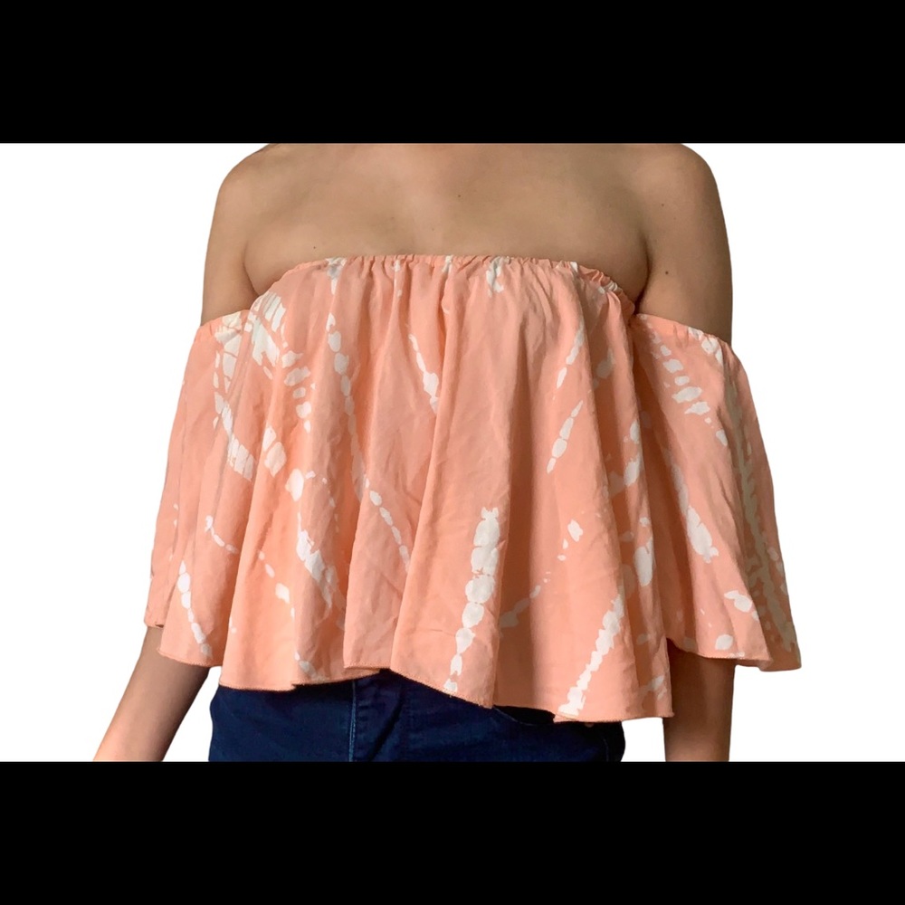 NWT Body Glove Off The Shoulder Peach Orange Crop Top Women’s Size Small